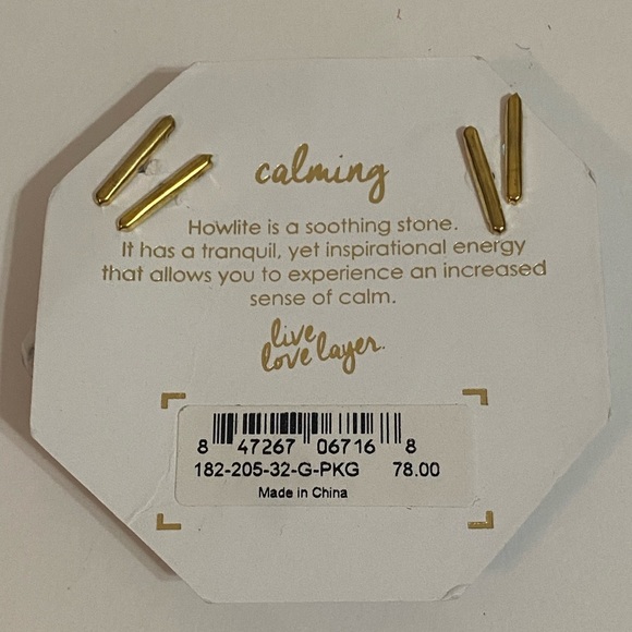 GORJANA Power Gemstone Tag Bracelet ~Howlite/Gold~ Calming New With Tag - Picture 6 of 9